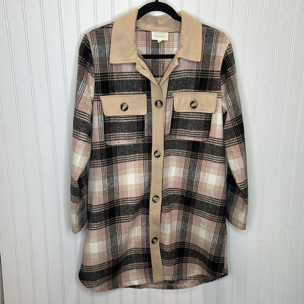 Melloday Long Button Up Shacket Size Medium - Picture 10 of 10